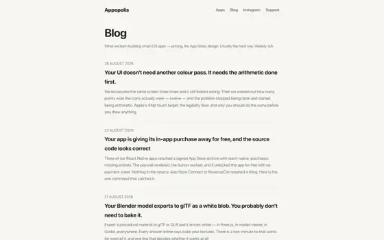 Blog · v1 on a desktop screen