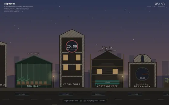City on a desktop screen